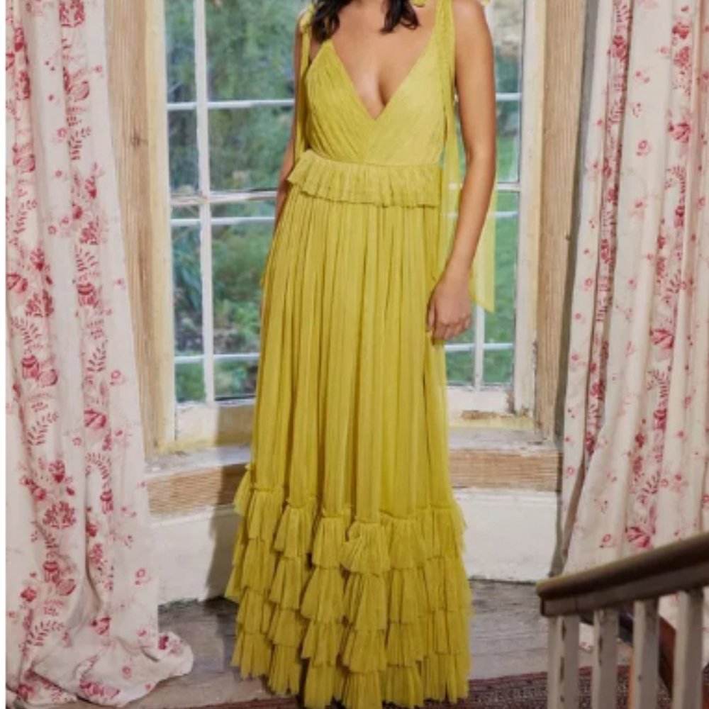 V Neck Tulle Maxi Dress Size 10